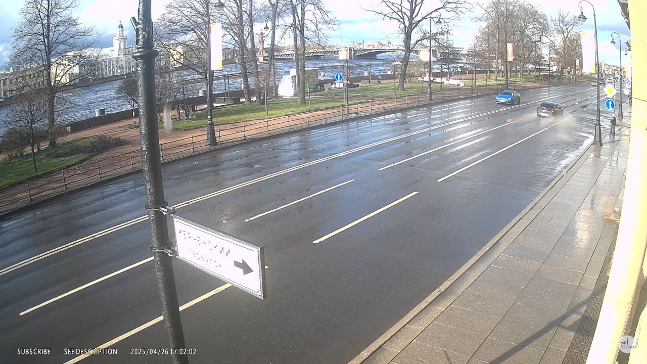 Admiralty Embankment Cam St Petersburg, Russia HD Video