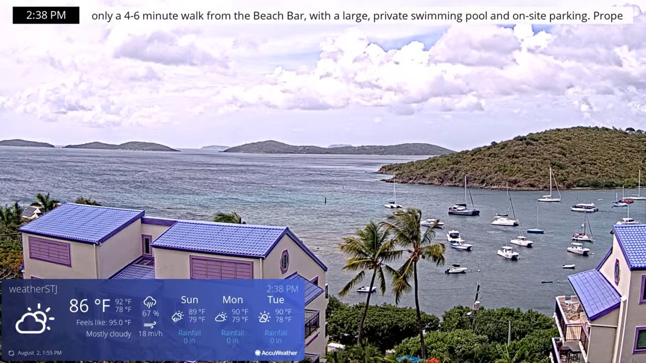 Live Webcam Tropical Panorama Villa – St John, USVI