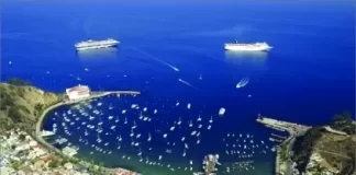 Photograph of Avalon Harbor on Catalina Island California photograph from Catalina