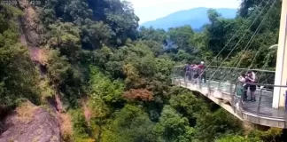 New Xiaowulai Skywalk Over Waterfall, Taiwan, China Live Webcam