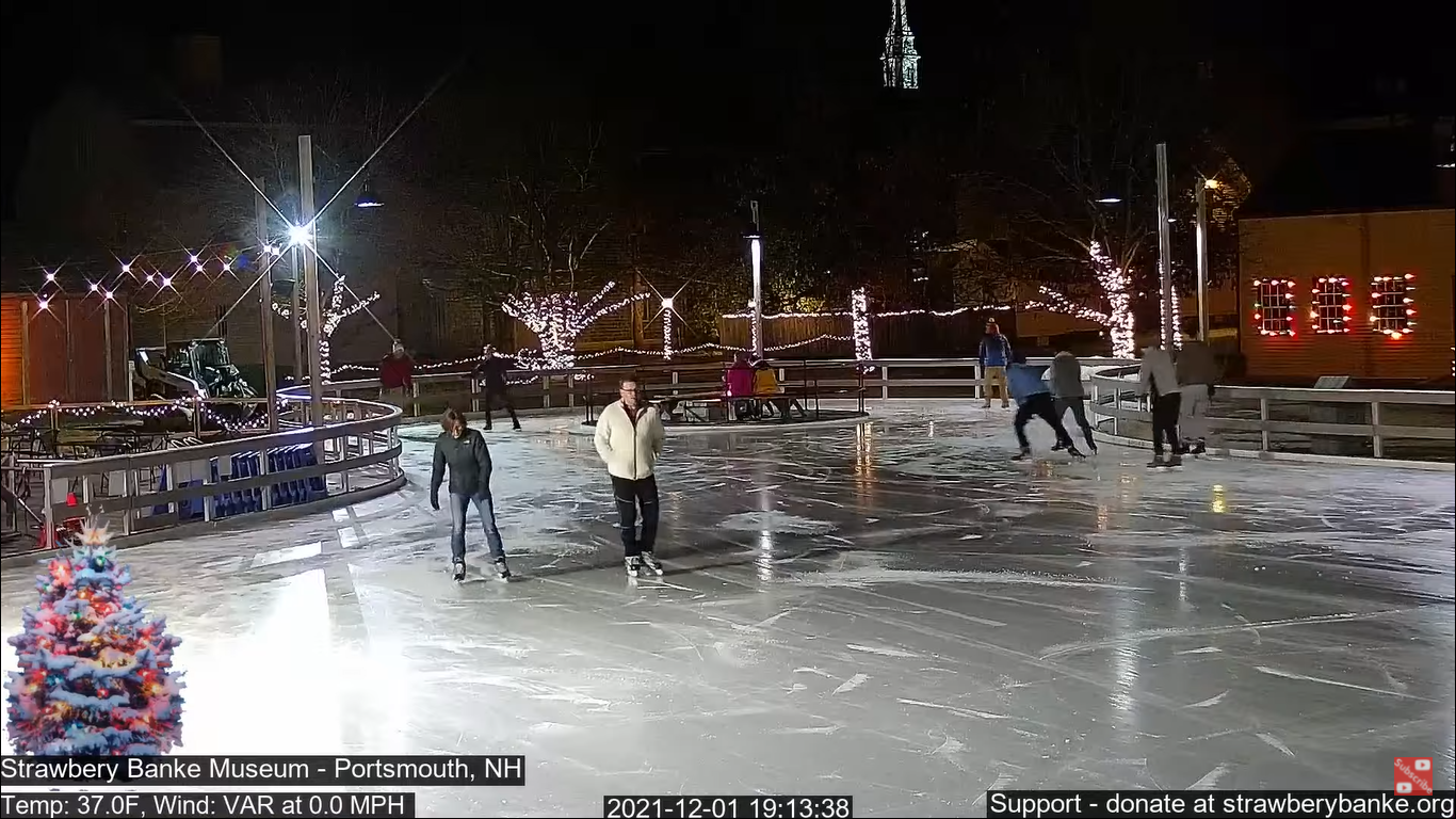 Strawbery Banke Ice Skate Park Webcam Portsmouth NH Video