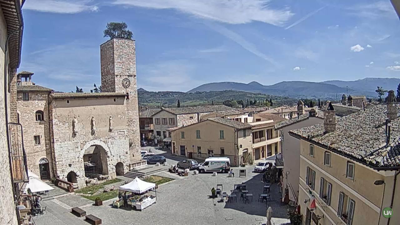 Piazza John Fitzgerald Kennedy Live Webcam – Spello, Umbria, IT