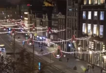 Beurs Van Berlage Christmas Lights Webcam Amsterdam, Netherlands