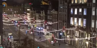 Beurs Van Berlage Christmas Lights Webcam Amsterdam, Netherlands