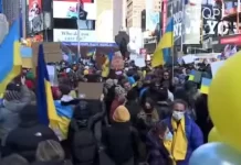 Pro Ukraine Protest Live Webcam In New York City