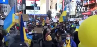 Pro Ukraine Protest Live Webcam In New York City