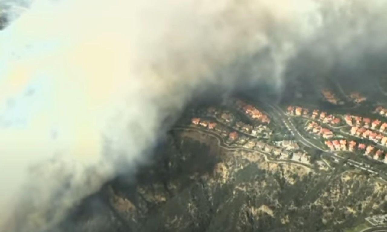 Laguna Niguel Wildfires Live Video Orange County, California
