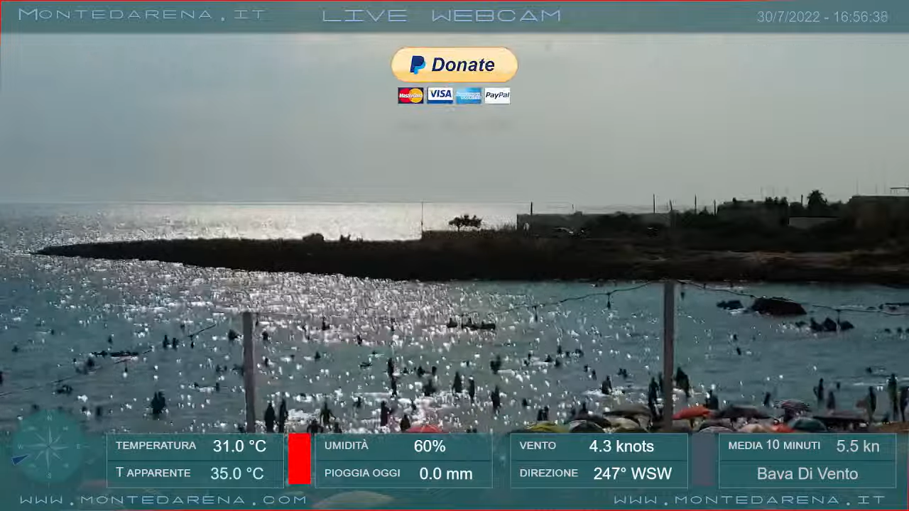 Live Webcam Montedarena Beach – Teranto, Italy