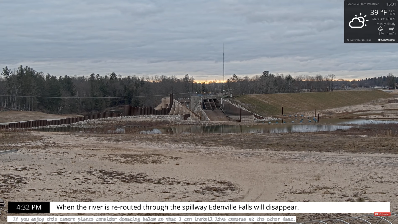 Edenville Dam Live Webcam – Beavertown, Michigan