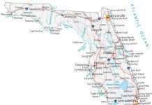 A Map Of Cities Florida