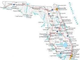 A Map Of Cities Florida