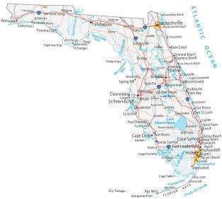 A Map of Cities Florida