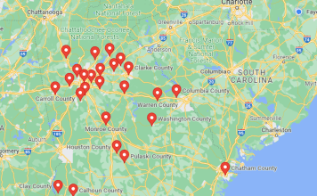 Map Of Counties Of Ga