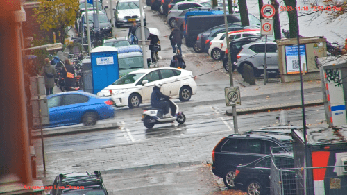 Crazy Bicycle Crossing Amsterdam