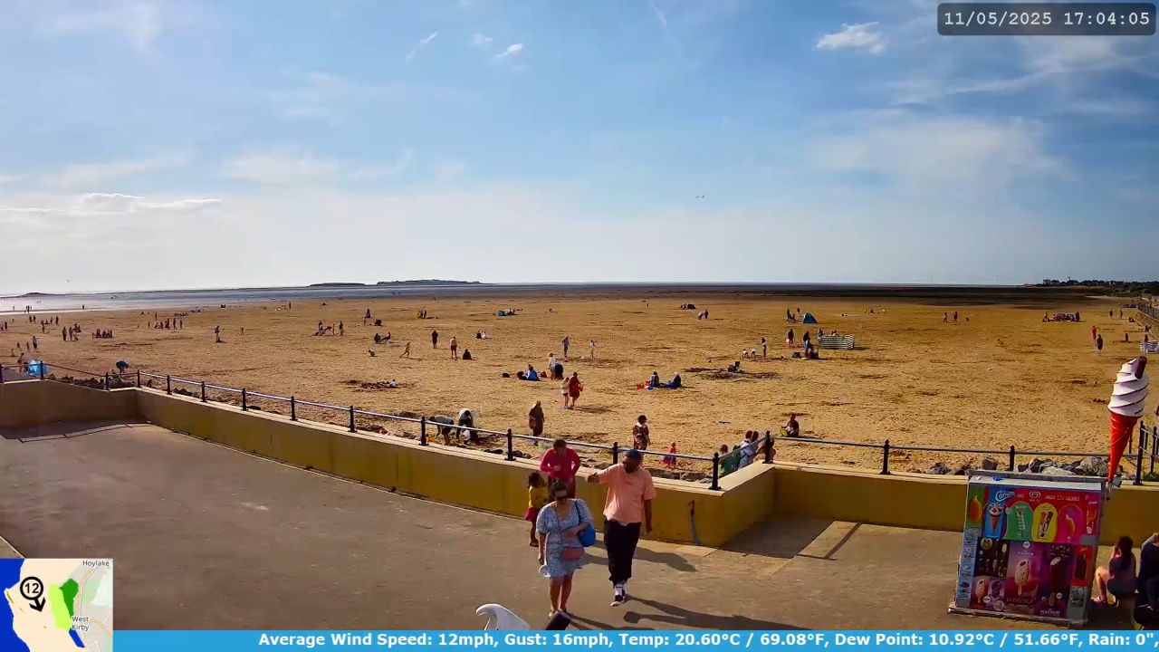 Wirral Webcam West Kirby Beach – Hilbre Island – Merseyside